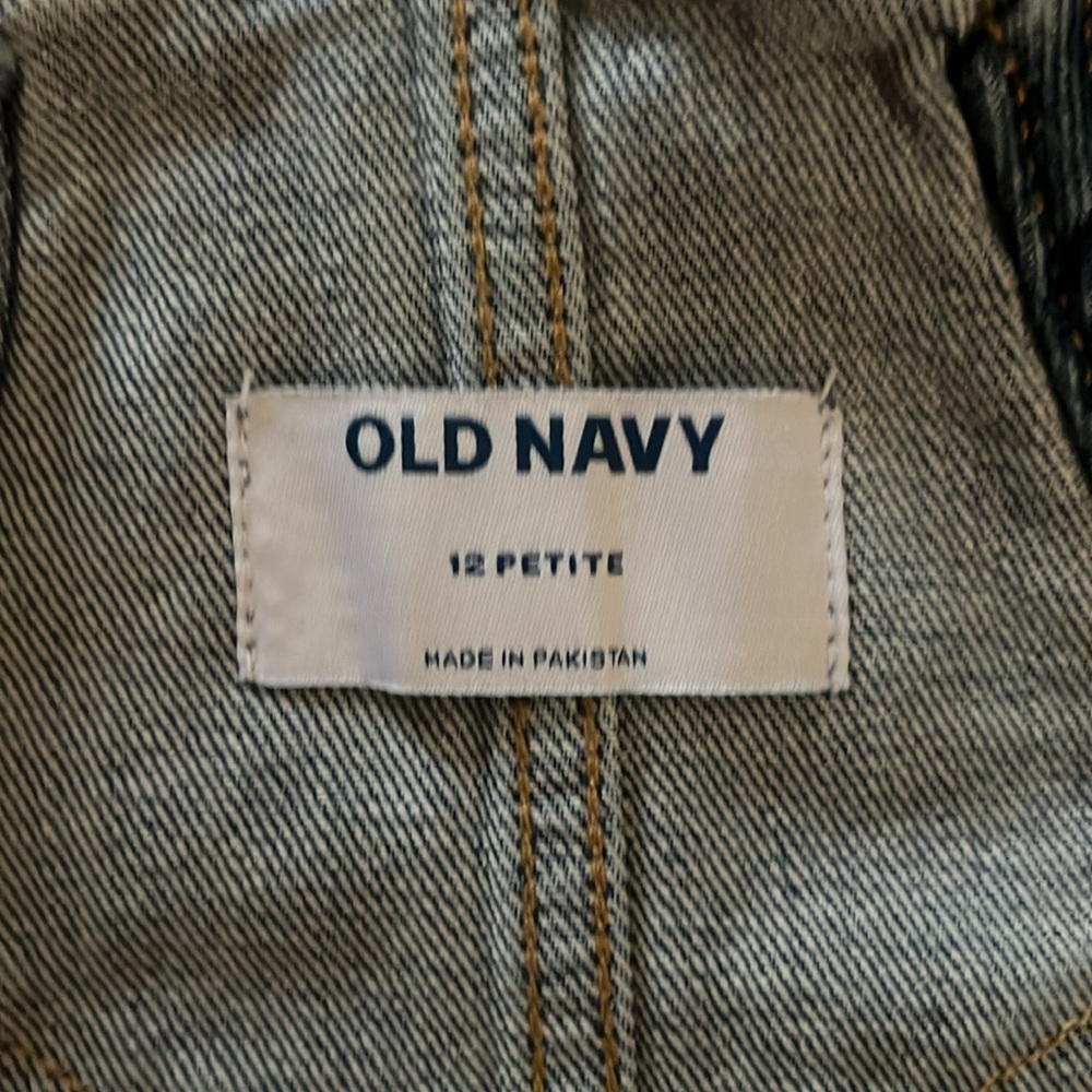 Old Navy OG Straight Workwear Jean Overalls 12 Petite - Picture 3 of 7